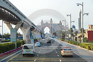 Road to Atlantis hotel in Dubai, UAE