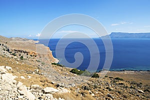 Road to Balos beach on the edge of Crete