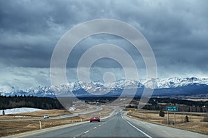 Road to Banff in winter