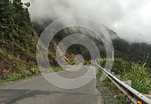 The road to Bidoup forest in Lam Dong, Vietnam