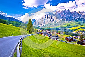 Road to Cortina d` Ampezzo in Dolomites Alps