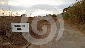 Road to demilitarized zone on Cyprus