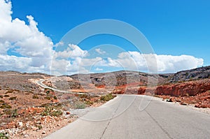 The road to Dirhum, red rocks, Socotra, Yemen