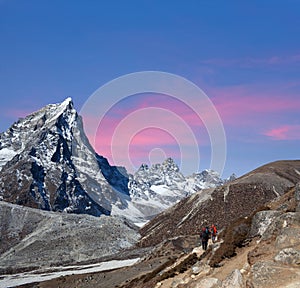 Road to Everest Base camp in Sagarmatha, Nepal Himalaya