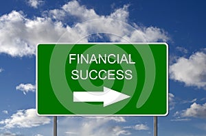 Road to Financial Success Road Sign