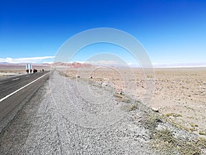 Road to flamingo natural reserve, Chile photo
