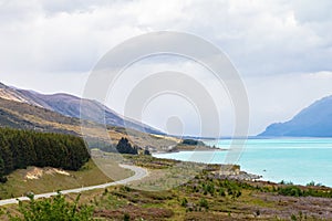 The road to Glenorchy along the shores of Lake Wakatipu. New Zealand