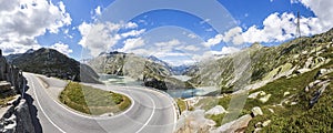 Road to Grimsel pass in Switzerland