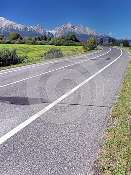 Road to High Tatras in summer