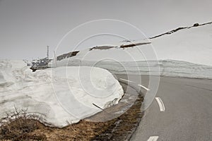 Road to highest pass in Norway.