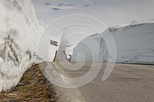 Road to highest pass in Norway