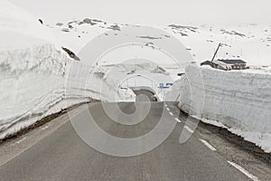 Road to highest pass in Norway