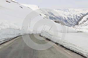 Road to highest pass in Norway