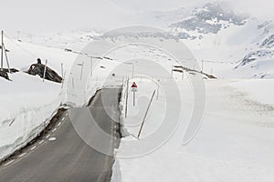 Road to highest pass in Norway