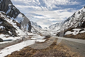 Road to highest pass in Norway