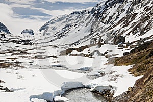 Road to highest pass in Norway