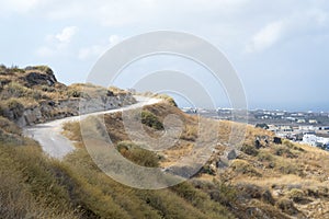 The road to the hill overlooking the sea.