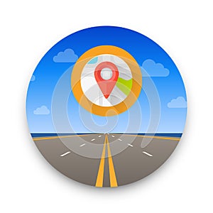 Road to infinity, Road vector highway, Vector illustration, Road sky background.