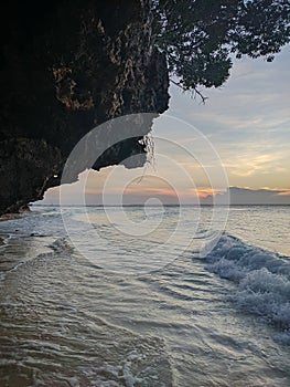 The road to Kendwa beach along the ocean at sunset