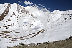 The road to Khardung Pass, Ladakh, India photo