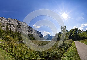 Road to lake Leopoldsteiner near Eisenerz in Styria