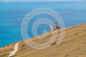 The road to Lighthouse. Cape Meganom, the east coast of the peninsula of Crimea.