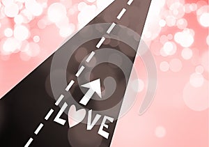 Road to love heart