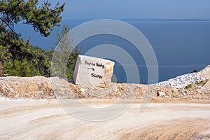 Road to Marble Beach through quarry