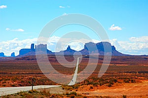 A road to Monument Valley Utah