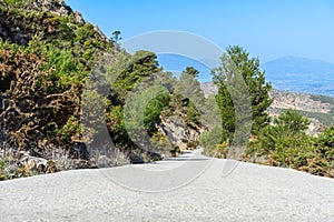 Road to mount Calamorro, near Malaga