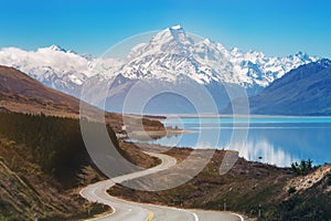 Road to Mount Cook, New Zealand