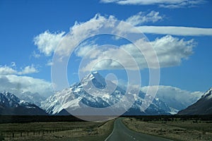 Road to Mount Cook, New Zealand