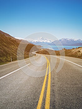 Road to Mount Cook, New Zealand