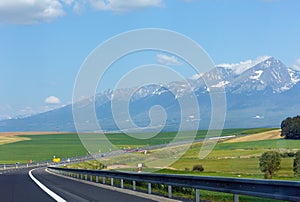 Road to the mountain spring view.