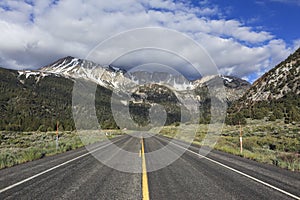 Road to the mountains in California