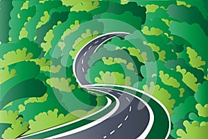 Road to the mountains vector