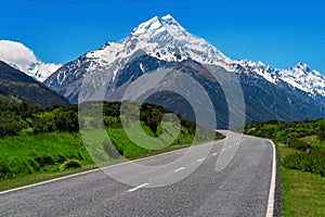 Road to Mt Cook, New Zealand.