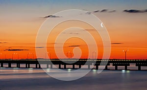 Road to Newport Bridge in Rhode Island photo