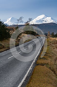 Road to Oban through Scottish highlands, Argyll, Scotland