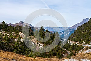 Road to Ofenpass - Fuorn pass in Val Mustair of canton Grisons, Switzerland