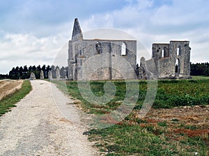 Road to an old cathedral on Island de Re
