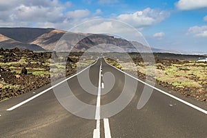 Road To Orzola In Lanzarote, Spain