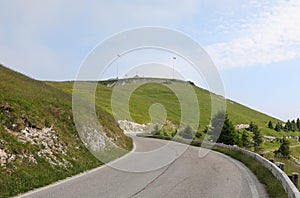 Road to ossuary on Monte Grappa near Vicenza City