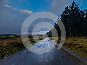 Road To Postbridge Dartmoor National Park Devon uk