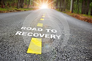 Road to recovery with sunbeam photo