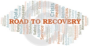 Road To Recovery vector word cloud, made with text only.