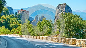 Road to Rousanou Nunnery in Meteora