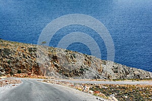 The road to Seitan limania or Stefanou beach, Crete