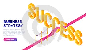 Road to success. Business Strategy Concept. Red carpet to the success. Strategy and solutions for business leadership. Creative