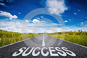 Road to success concept